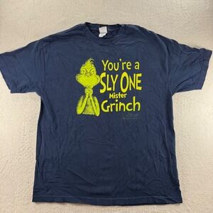 Dr Seuss 2006 Y2K You're a Sly One Mr Grinch Graphic TShirt XL Christmas Cartoon